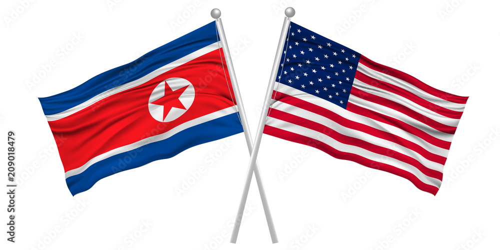 アメリカ　北朝鮮　 国旗　アイコン