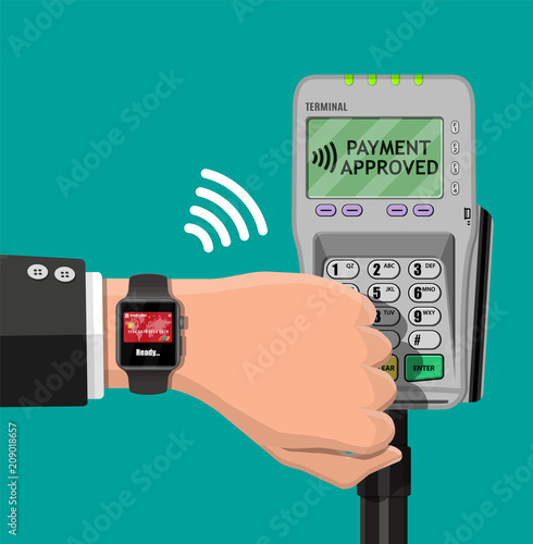 Smart watch contactless payments.
