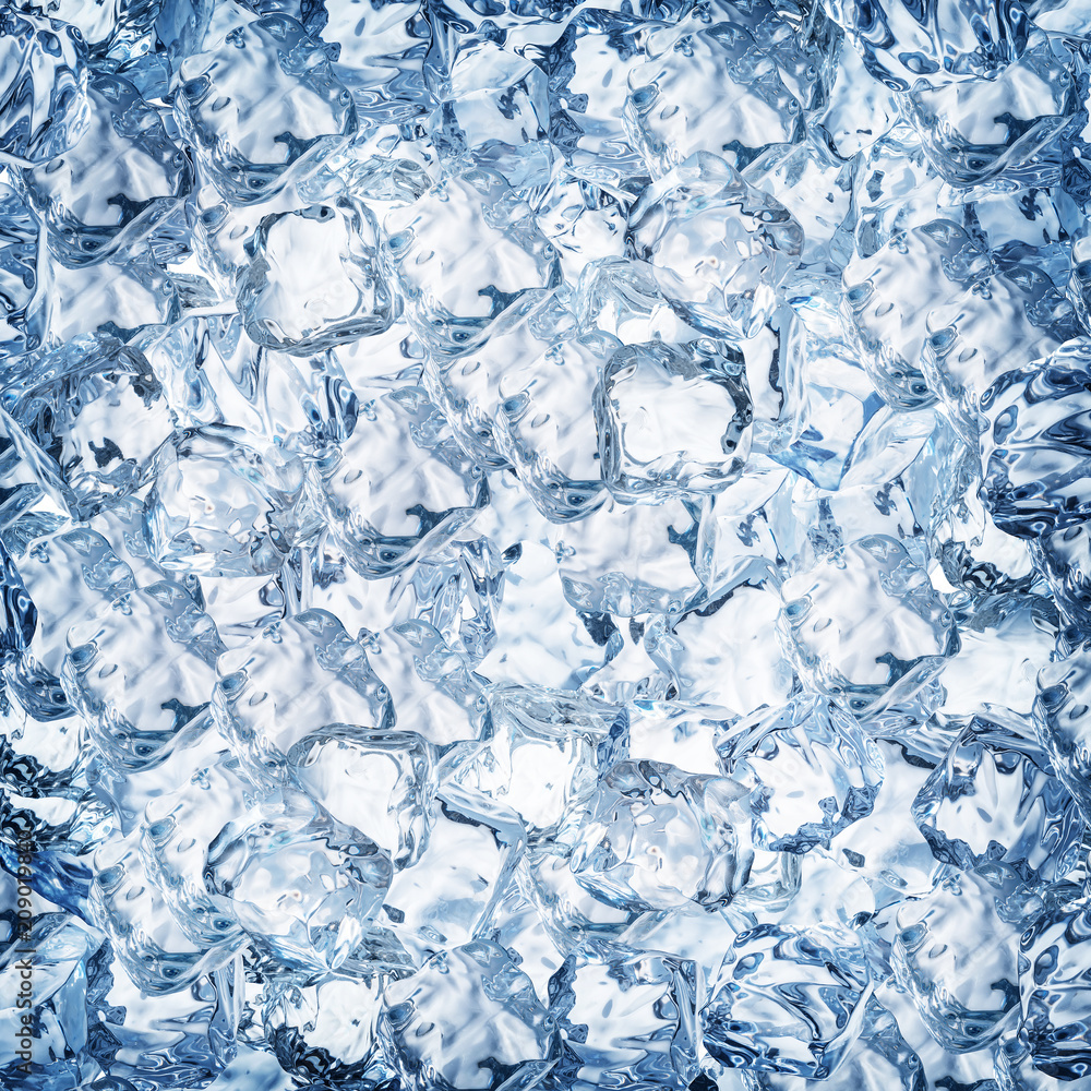 Obraz premium Perfect ice cube background. Top view.