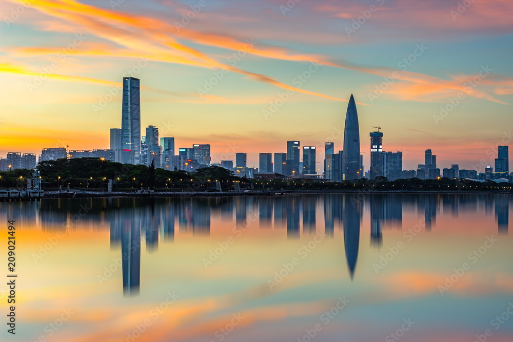 Shenzhen Bay Houhai financial district skyline