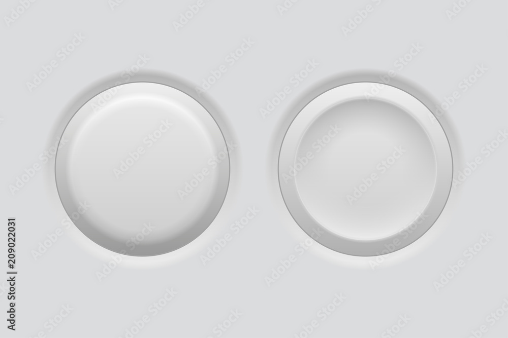 Pushed and normal gray interface buttons Pushed and normal gray interface buttons