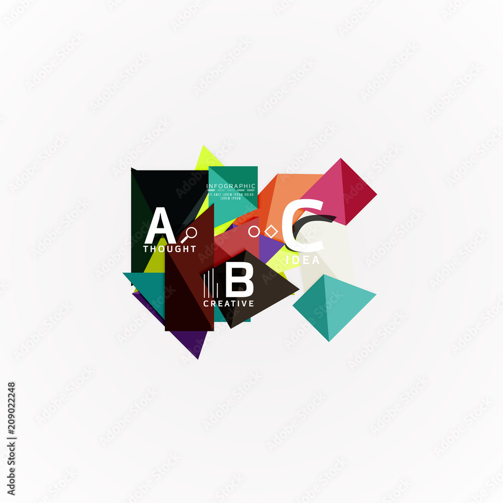 Vector infographic options banner, paper style design Vector infographic options banner, paper style design