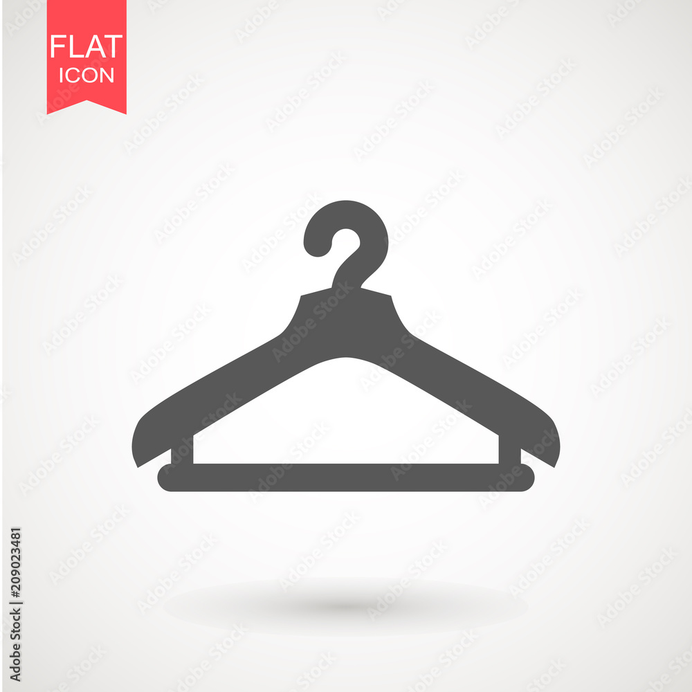 Hanger flat - Vector icon. Hanger icon isolated on white background. Hanger flat - Vector icon. Hanger icon isolated on white background.