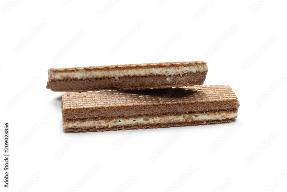 Chocolate wafers isolated on white background Chocolate wafers isolated on white background