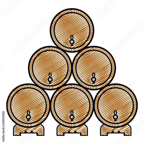 doodle wood barrels liquor beverage alcohol