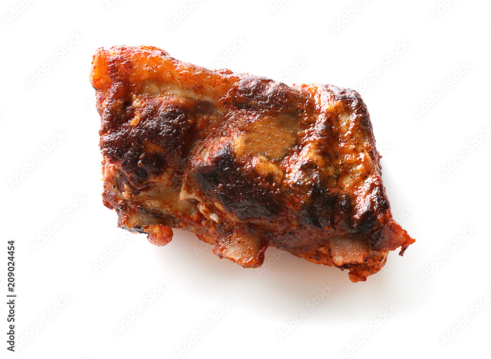 Delicious grilled ribs on white background Delicious grilled ribs on white background