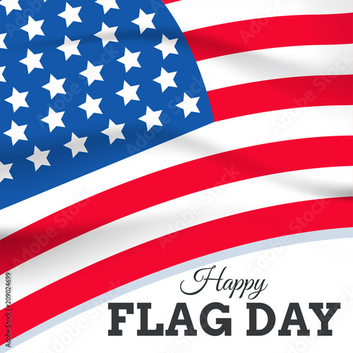 flag day with USA flag vector on white background or banner graphic