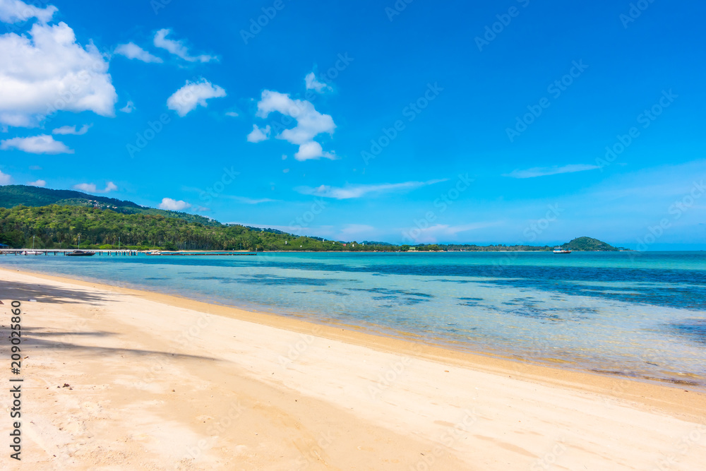 Beautiful outdoor view with tropical sea ocean and beach