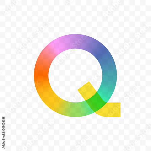 Letter Q vector gradient mo...