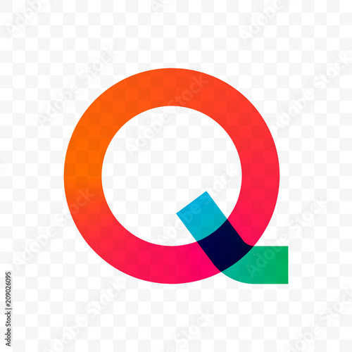 Letter Q vector gradient icon