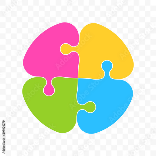 Puzzle colors vector art icon