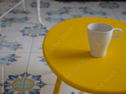 Beautiful yellow coffee table photo