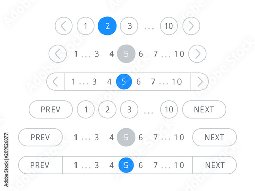 Pagination bar vector page navigation web buttons