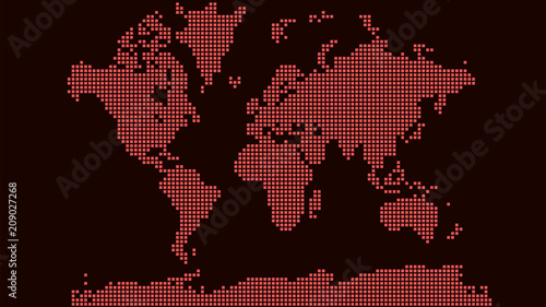 World map. Concept: danger, cyberattacks, war