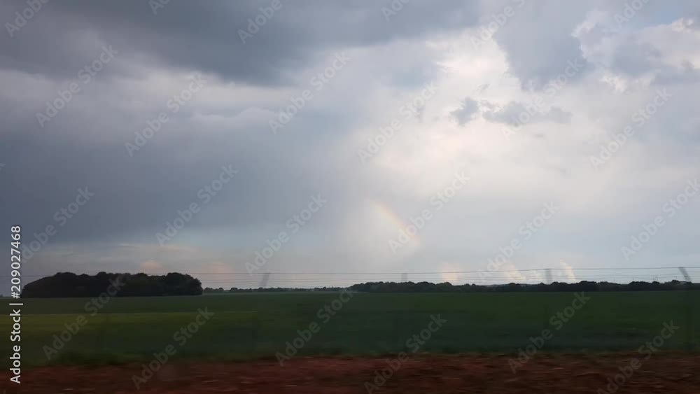 View from a high speed train in France. View from a high speed train in France.