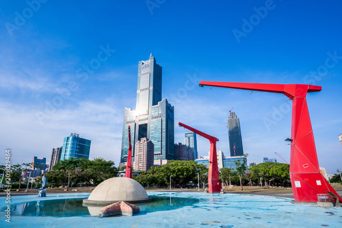 Kaohsiung City, Taiwan - June 8, 2018: 85 sky tower was photographed at Shin Kong Ferry