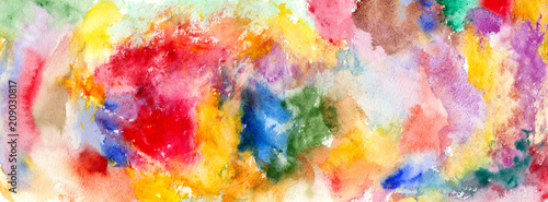 Watercolor color stains and brush strokes © siloto