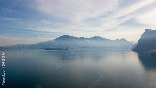 aerial view of beautiful lake