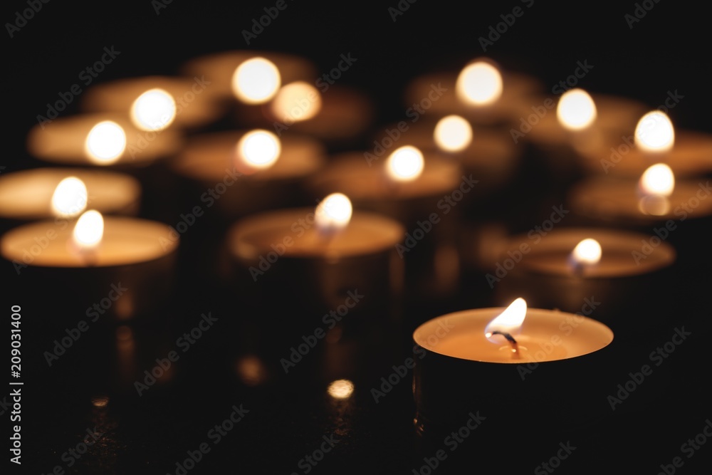 candles on a dark background