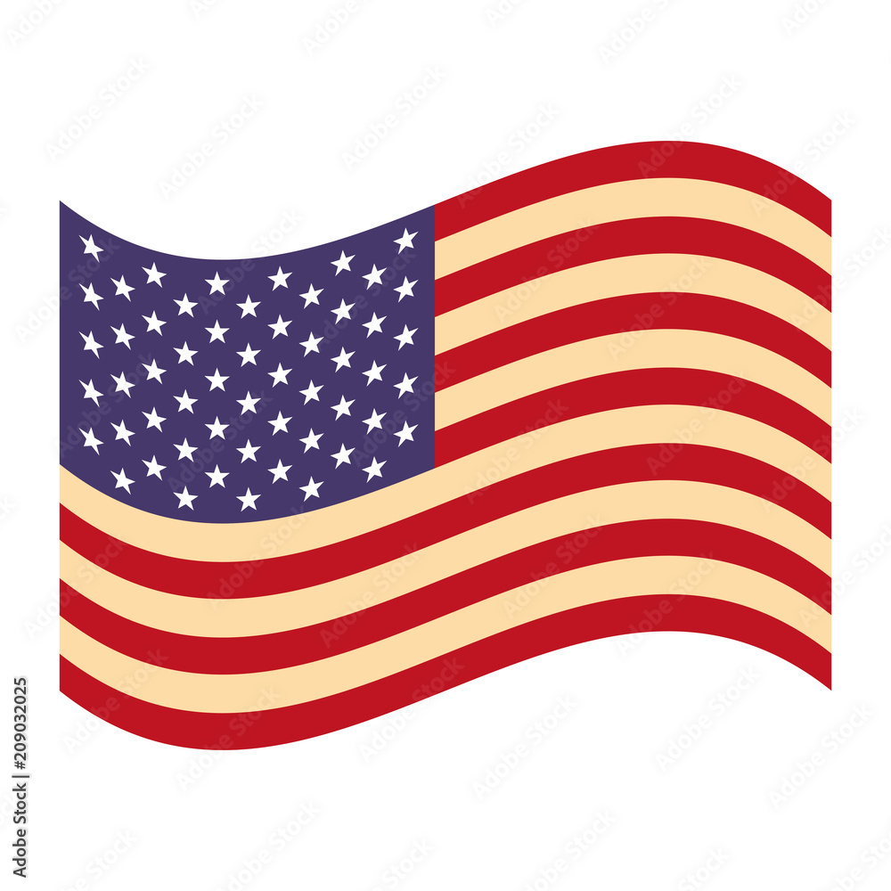Fototapeta premium waving united states of america flag vector illustration