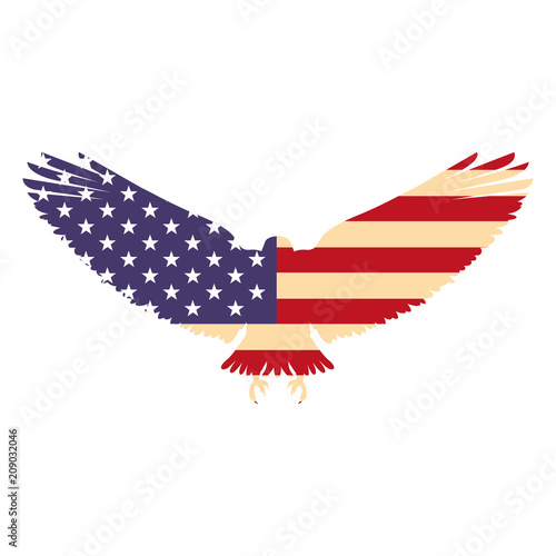 united states of america flag in eagle silhouette vector illustration