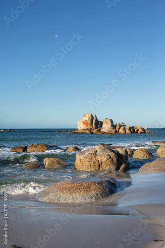 Rock formations at The Bay of Fires, Tasmanis, Australia