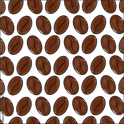 coffee seeds aroma grains pattern design vector illustration