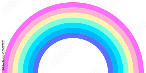 Rainbow arc shape, half circle, pastel neon spectrum colors, colorful striped pattern