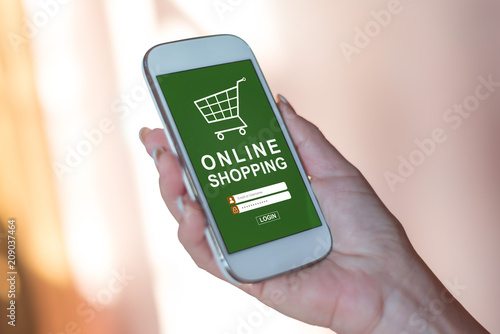 Online shopping concept on a smartphone