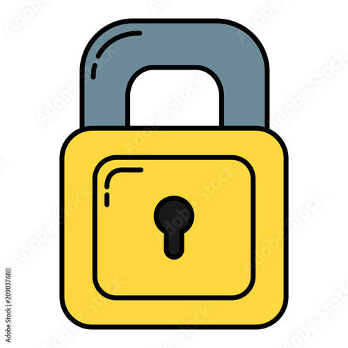 color security padlock object and protect element