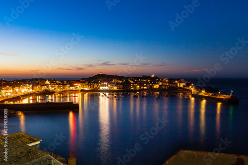 St Ives Harbour at night