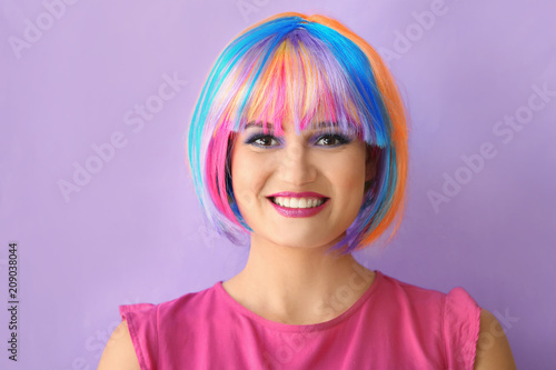 Extravagant young woman on ...