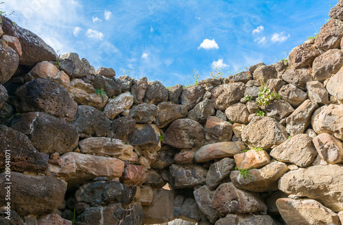 Nuraghe 'Su Nuraxi' in Barumini, Sardinia, Italy. View of archeological nuragic complex of Su Nuraxi di Barumini. UNESCO World Heritage List © lorenza62