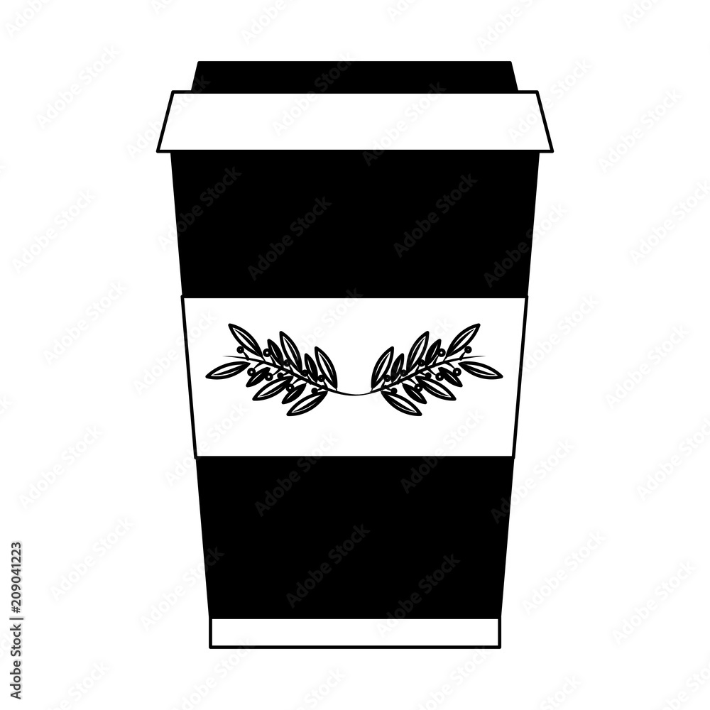 herbs tea cup in plastic container vector illustration design herbs tea cup in plastic container vector illustration design