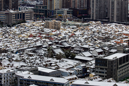 Photography Shanghai snow roof 2