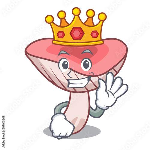 King russule mushroom mascot cartoon