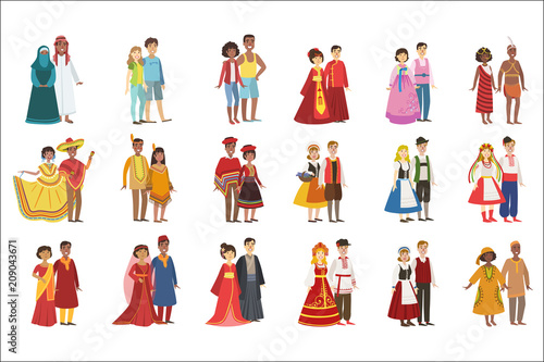 Couples In National Clothes Set