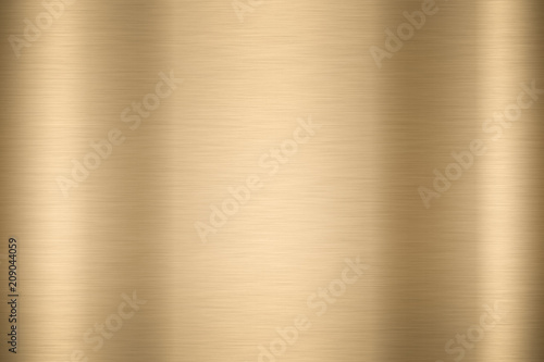Abstract Shiny smooth foil metal Gold color background Bright vintage Brass plate chrome element texture concept simple bronze leaf panel hard backdrop design, light polished steel banner wallpaper. photo