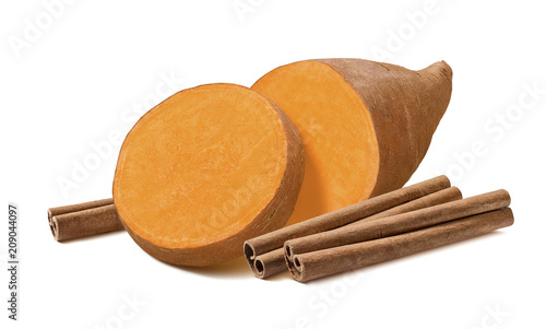 Sweet potato or yams with cinnamon sticks