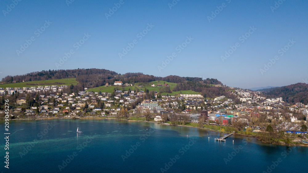 aerial view of beautiful lake aerial view of beautiful lake