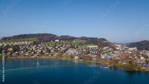 Fototapeta Naklejka Na Ścianę i Meble -  aerial view of beautiful lake