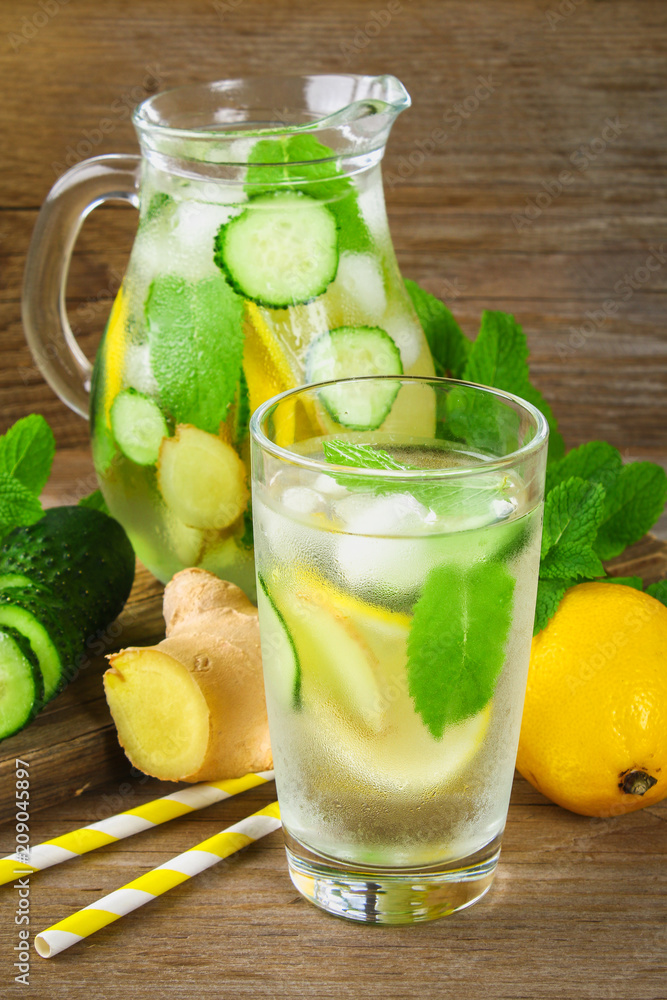 Cucumber lemon mint ginger water weight loss clearance