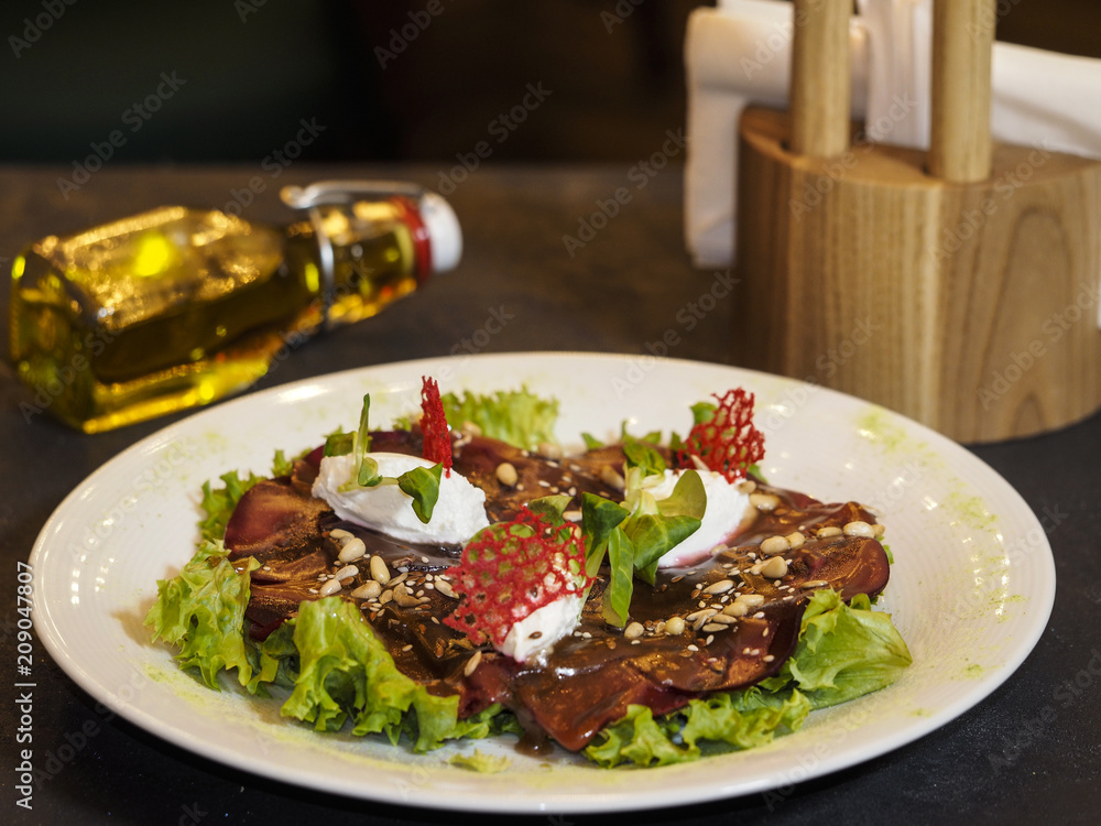 A Beef carpaccio A Beef carpaccio