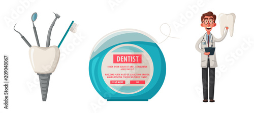 Cute happy smiling doctor. Vector cartoon illustration. Funny characters