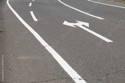 Traffic control sign – forked road,divergence,separate way,