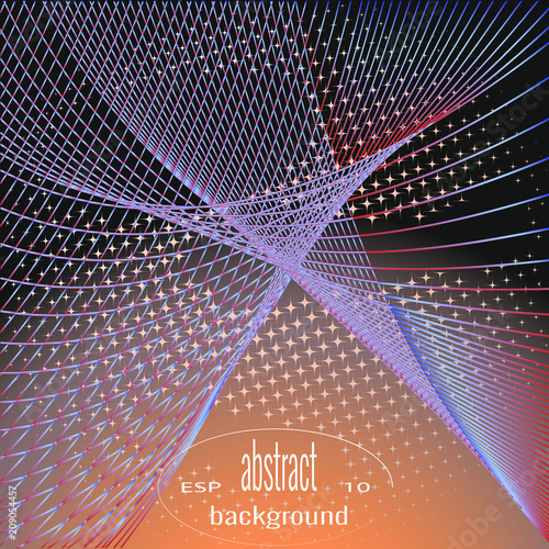 Minimalistic design for template. Abstract geometric background and colorful gradients halftone. Can be used for the design of posters, paintings, textiles, web design, magazine.