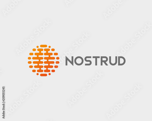 Abstract brain planet logotype. Color globe idea vector logo icon.