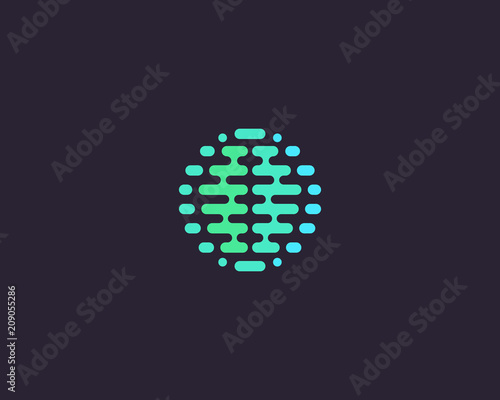 Abstract brain planet logotype. Color globe idea vector logo icon.