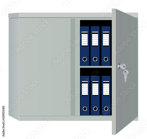 Filing cabinet isolated over white background vector eps 10