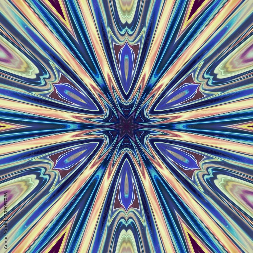 Creative mystical mandala. Kaleidoscopic abstract wallpaper. Sacred geometry digital painting art. Ethnic fractal artwork. Symmetric stylish graphic design pattern. Good for print on fabric or canvas. Creative mystical mandala. Kaleidoscopic abstract wallpaper. Sacred geometry digital painting art. Ethnic fractal artwork. Symmetric stylish graphic design pattern. Good for print on fabric or canvas.